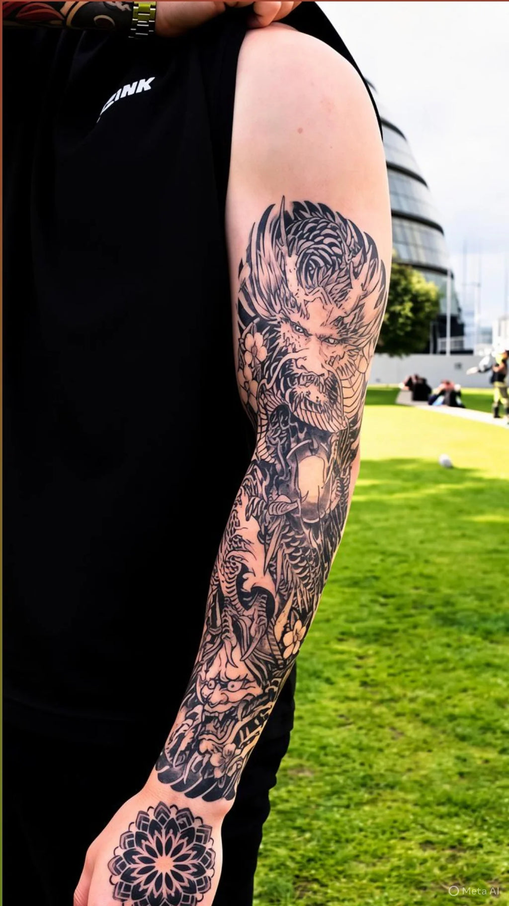 Japanese Dragon Sleeve Temp Tattoo